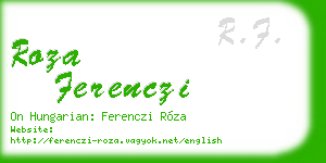 roza ferenczi business card